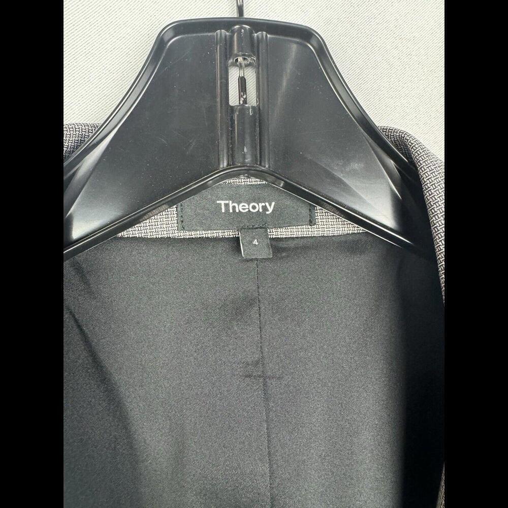 Theory Carissa Geometric Classic Blazer Jacket Gray Size 4 US - Picture 5 of 6